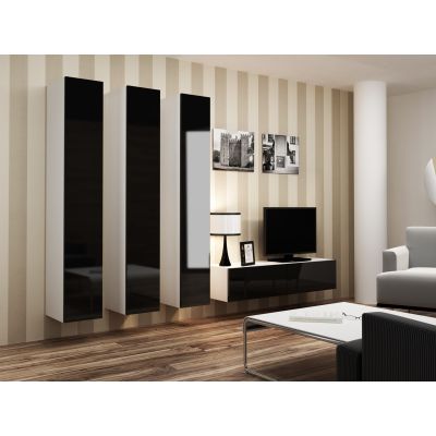 12. TV-Schrank VIGO '140' 30/140/40 weiß/schwarz glänzend
