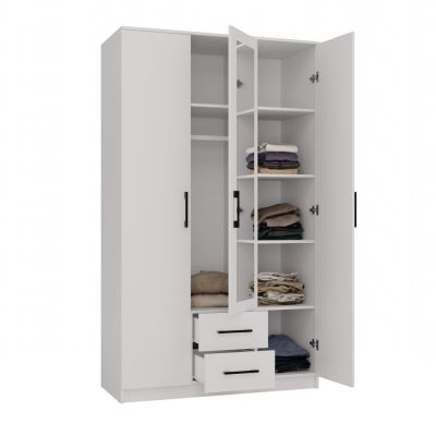 4. ROMANA KLEIDERSCHRANK 120X205 WEISS MIT SPIEGEL