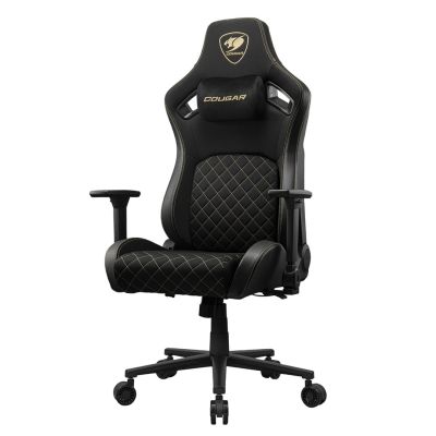 4. COUGAR CGR-DFF-GLB Gaming-Stuhl, gepolsterter Sitz, Schwarz, Gold