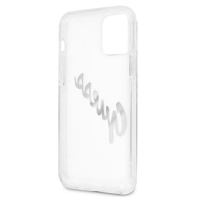 7. Guess GUHCP12LKTRSVSI iPhone 12 Pro Max 6.7" Transparente Hardcase Vintage Script Silver