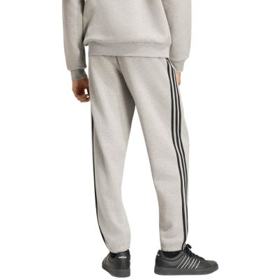 3. adidas Essentials 3-Streifen Fleecehose für Herren, schmal zulaufende Bündchen, grau, KY4127