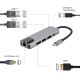 4. GEMBIRD MULTI-ADAPTER USB TYP-C 5IN1 (HUB + HDMI + PD + KARTENLESER + LAN) SILBER