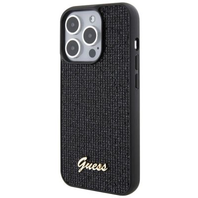2. Guess Disco Metal Script Hülle für iPhone 15 Pro – Schwarz