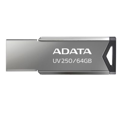 ADATA UV250 AUV250-64G-RBK Pendrive (64 GB; USB 2.0; silberne Farbe)