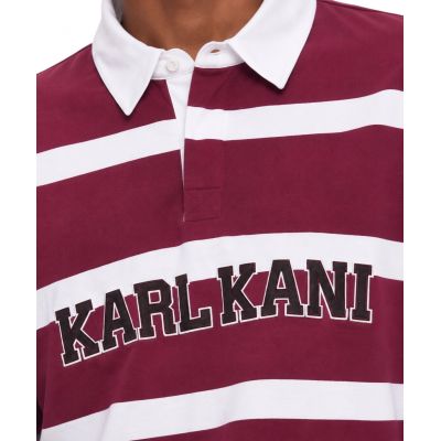 7. Karl Kani Sweatshirt, College-Streifen, kastenförmiges Rugby-Shirt PD00016483