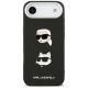 3. Karl Lagerfeld FW iPhone Air Hülle mit genarbten Karl & Choupette Köpfen, Pins und Logo - Schwarz