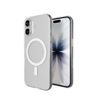 4. Puro Lite Mag TPU+PC Hülle kompatibel mit MagSafe für iPhone 17 - Transparent mit weißem Ring
