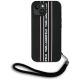 Karl Lagerfeld Saffiano Athleisure Stripes Cord iPhone 15 Hülle - Rosa