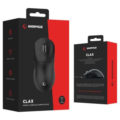 5. RAMPAGE CLAX Gaming-Maus, schwarz, 24.000 DPI