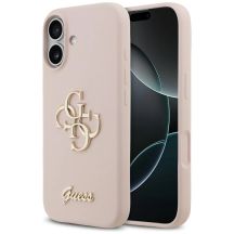 Guess Silikonhülle mit großem 4G-Schriftzug für iPhone 17 – Pink