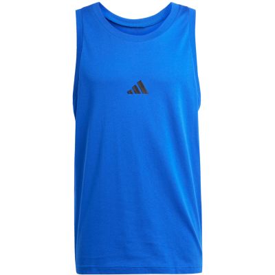 2. adidas Essentials Tanktop für Herren mit kleinem Logo, blau, JE8978