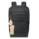 22. Rivacase Eden City Rucksack, Schwarz, Polyester, gewachstes Leder (Pull-Up)