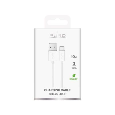 2. Puro TPE 10W USB-A - USB-C Kabel 3m - Weiß