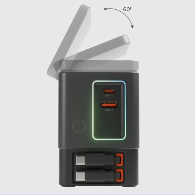 6. SBS Power Dock 6-in-1 mit MagSafe, Ständer und USB-C-Kabeln 65 W – Schwarz