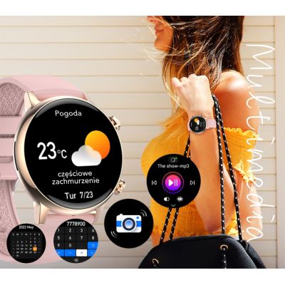 8. Damen-Smartwatch RUBICON RNCF09 Roségold/Pink SMARUB234