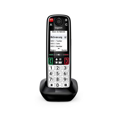 5. Gigaset EASY 500HX Analog/DECT-Telefon mit Anrufernamen und -ID, Schwarz/Silber