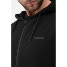 VIKING Team Wear Herren-Kapuzenjacke aus Bambus mit Reißverschluss, Schwarz, Größe S