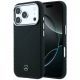 Mercedes Leder-Halbhülle in Holzoptik mit MagSafe-Funktion für iPhone 17 Pro Max – Schwarz