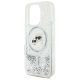 6. Karl Lagerfeld Flüssigglitzer Karl & Choupette Kopf Magsafe Hülle für iPhone 16 Pro - Transparent