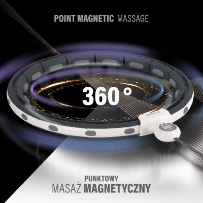 6. Magnetisches Hula-Hoop-Set Schwarz HHM15 mit HMS-Zähler + Schlankheitsgürtel BR163 Rot