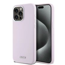 DKNY Flüssigsilikon-Hülle mit kleinem Metalllogo und MagSafe-Funktion für iPhone 14 Pro Max – Pink