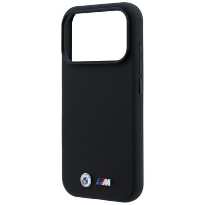 6. BMW M Quadrille Kevlar Metall Logo MagSafe Hülle für iPhone 17 Pro Max / 18 Pro Max - Schwarz