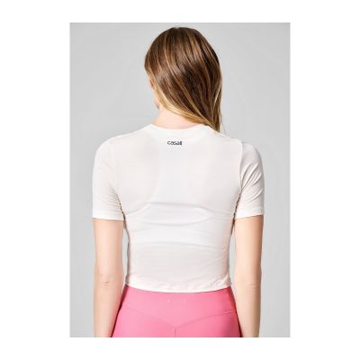 4. CASALL Delight Short Wrap Tee weiß