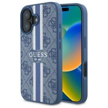 Guess 4G Printed Stripes MagSafe-Hülle für iPhone 16 – blau