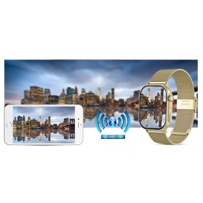 20. Smartwatch Gravity GT15-7 mit pinkfarbenem Silikonarmband und goldenem Armband