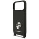 7. Karl Lagerfeld Saffiano Karl&Choupette Metall-Pin CBDY Schutzhülle für iPhone 18 Pro Max / 17 Pro Max - Schwarz