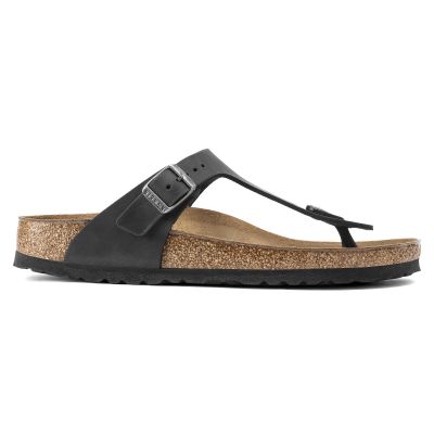7. Birkenstock Gizeh NU Oiled Black Regular Flip-Flops für Damen/Herren (0845251)