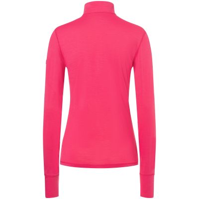 Damen-Thermoshirt mit langen Ärmeln und Stehkragen SUPER.NATURAL W Tundra 175 Zip 1/4 Flear rosa