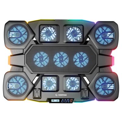 4. Rampage GLACIERS50 Gaming-Kühlpad für 14-17"-Laptops, 2600 U/min, Schwarz
