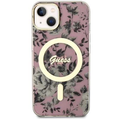 3. Guess GUHMP14MHCFWSP iPhone 14 Plus 6.7" pink/pink Hardcase Flower MagSafe