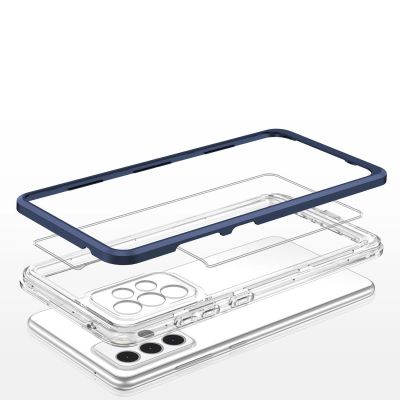 5. Klare 3in1 Hülle für Samsung Galaxy A13 5G Frame Gel Cover Blau