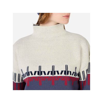 5. ROSSIGNOL W PATTERNED TN SWEATER blauer Damenpullover