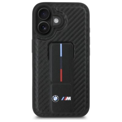 3. BMW M Grip Stand Smooth und Carbon Hülle für iPhone 16 – Schwarz