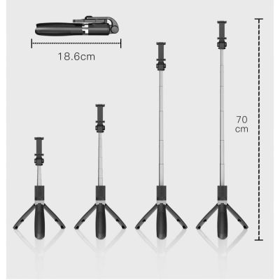 9. Tech-Protect L01S Bluetooth-Selfie-Stick mit Stativ bis 70 cm – Schwarz