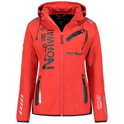 2. Geographical Norway Reine Red/Black LADY 007 Damen-Softshelljacke mit Kapuze (WU8187F/GNO-RED-BLACK)/WU8088