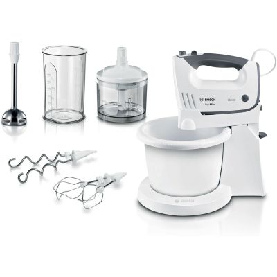 11. Bosch ErgoMixx MFQ37490 Küchenmaschine mit Rührschüssel (750 W; Weiß)