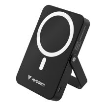 Verbatim Charge 'n' Go Magnetischer kabelloser Lithium-Polymer-Akku (LiPo) 10000 mAh, kabellos aufladbar, Schwarz