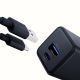 4. 3mk Hyper GaN Ladegerät 20W QC4+ PD PPS USB-C USB-A Wandladegerät - Schwarz