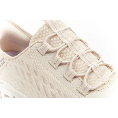 6. Skechers Glide-Step Damen-Sneaker, bequeme ecrufarbene Slipper