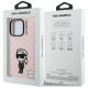 8. Karl Lagerfeld Silikon-MagSafe-Hülle mit Karl-Sketch-Motiv für iPhone 16 Pro Max – Pink