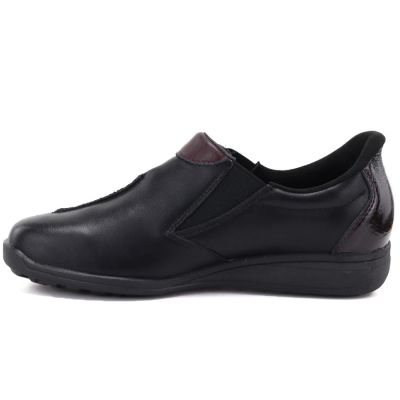 3. Damen-Lederschuhe mit Keilabsatz, schwarz, M.Daszyński SFY2647-5