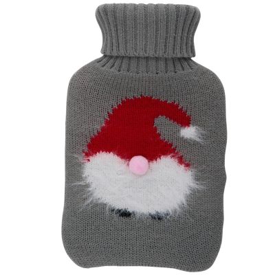 8. Wärmflasche aus Gummi mit Alpina-Bezug, 0,7 l, Weihnachtsmann-Motiv