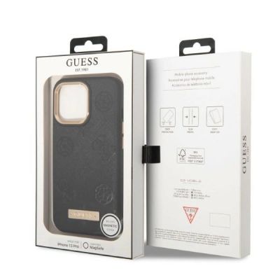 8. Guess GUHMP13LSAPSTK iPhone 13 Pro / 13 6.1" schwarz/schwarz Hardcase Peony Logo Plate MagSafe