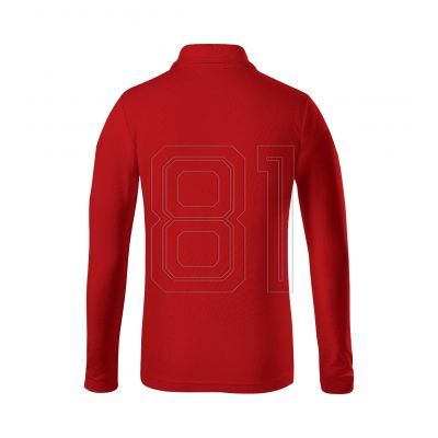 3. Malfini Pique Polo LS Jr MLI-24107 rotes Poloshirt