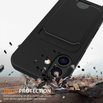 2. iPhone 17 TPU-Hülle mit Kartenhalter und Umhängeband – Schwarz