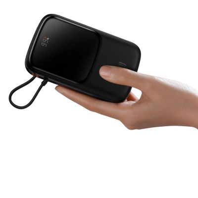 14. Powerbank 10000 mAh 20 W Baseus Qpow Pro Overseas Edition + USB C 3A Kabel – Schwarz